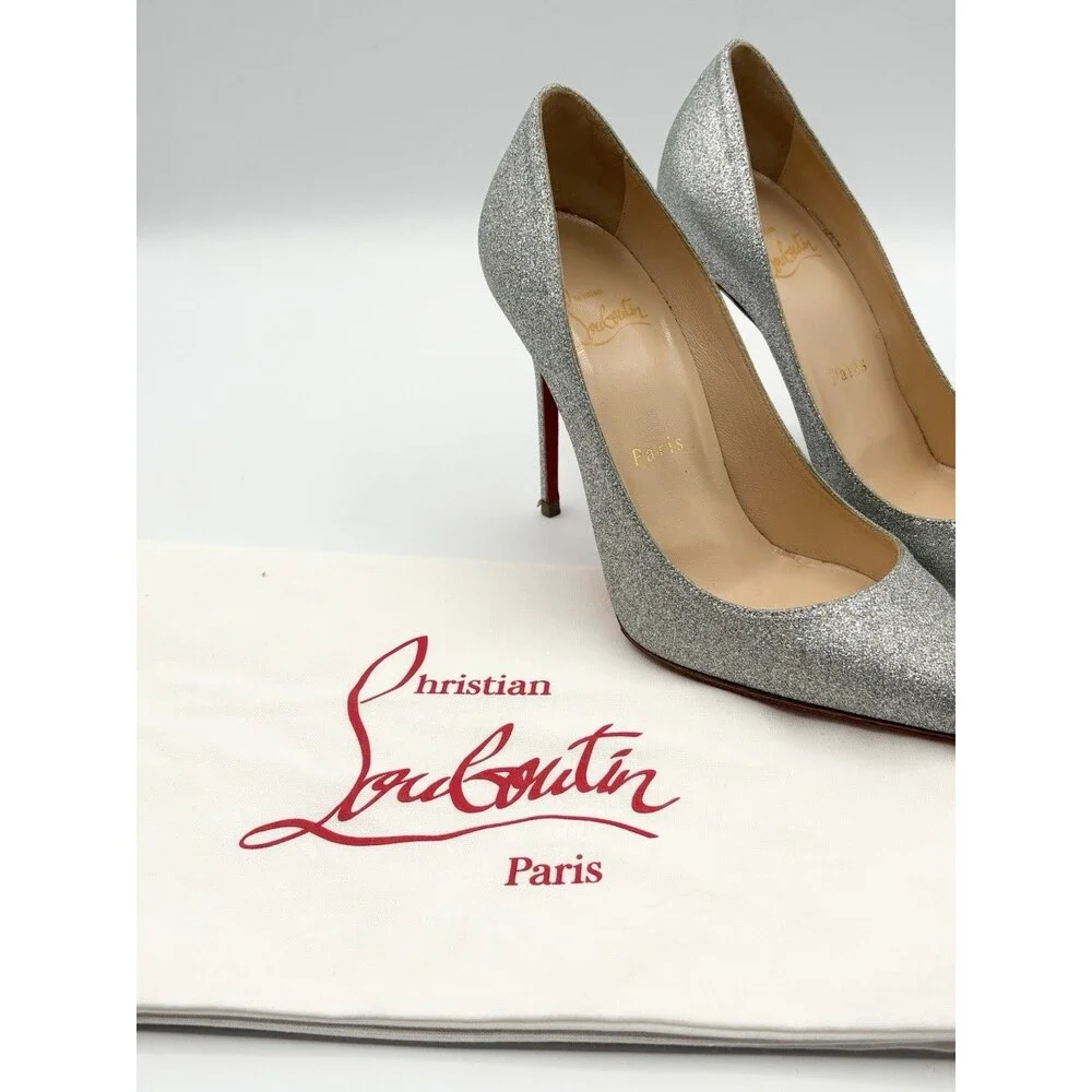 Christian Louboutin Sparkling Silver Heels - Picture 14 of 16